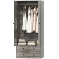 Wardrobe Closet Armoire with 2 Drawers