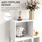 Nevada Modern 5-Tier Geometric S-Shaped Bookcase-White