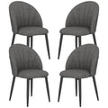 Shell Backrest Padded Seat Dark Grey