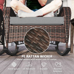 Oxlade Outdoor Rattan Wicker Rocking Chair with Thick Cushions-Set of 2-Grey