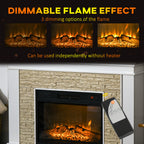 Freestanding fireplace heater with remote control and realistic flame effect