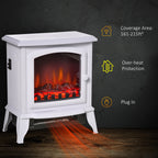 Clover electric fireplace heater with realistic flame effect and modern indoor heating design
