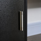 Bloom 57" Computer Desk with Drawers, Home Office Desk with Keyboard Tray, Open Shelves and Lockable Drawer-Black