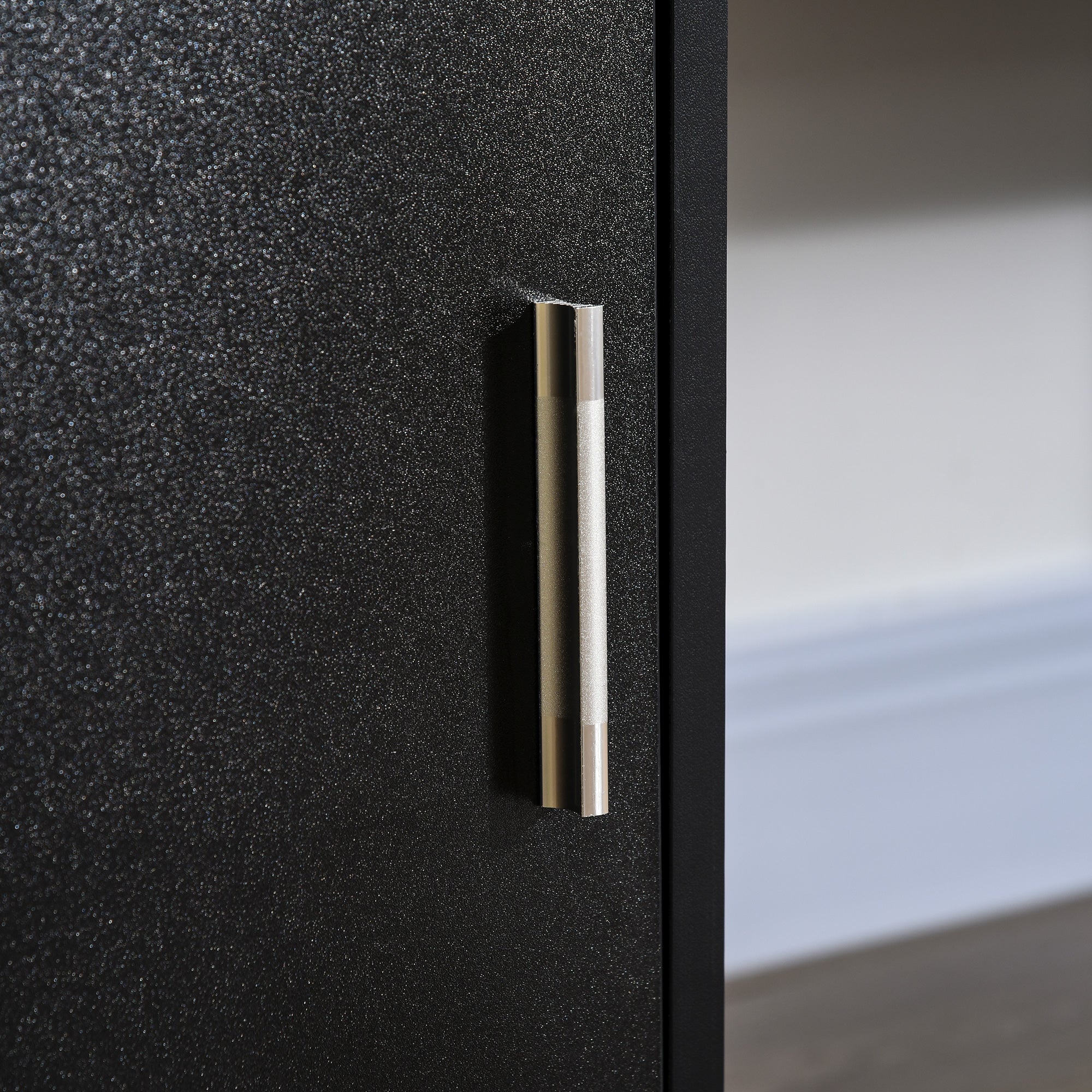 Bloom 57" Computer Desk with Drawers, Home Office Desk with Keyboard Tray, Open Shelves and Lockable Drawer-Black