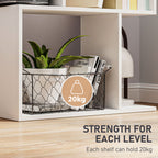 Nevada Modern 5-Tier Geometric S-Shaped Bookcase-White