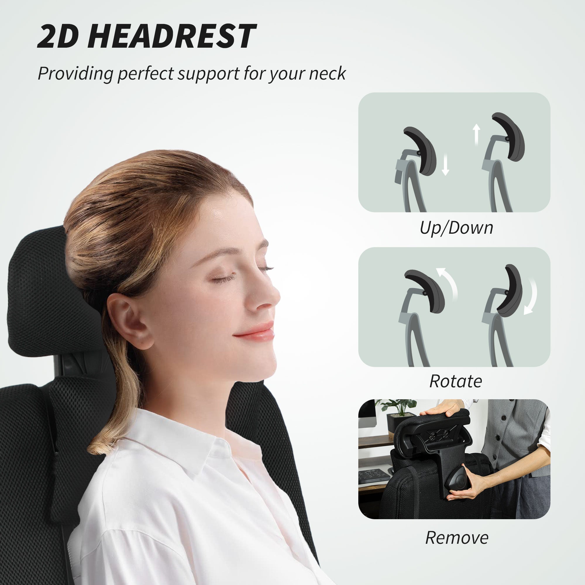 Brady Ergonomic Executive High Back Office Chair with Footrest, Lumbar Support, Black