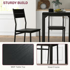 Kurt Dining Table Set for 2, 3 Piece Kitchen Table and Chairs with Metal Legs for Small Spaces, Black