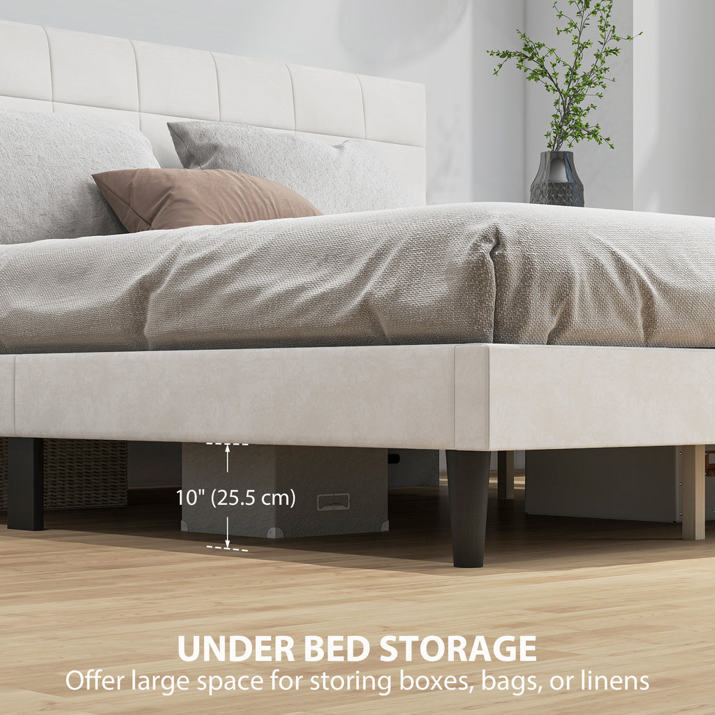 Harper King Size Bed Frame with Upholstered Headboard