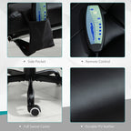 Declan Office Chair with Recliner and  Footrest, Vibrating Massage, Adjustable Height, Perfect Office, Black