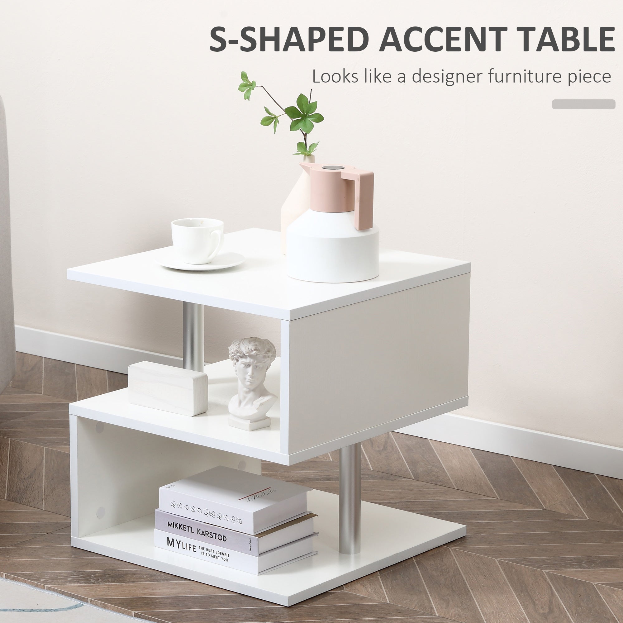 Echo Wooden S Shape End Table