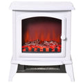 Clover electric fireplace heater with realistic flame effect and modern indoor heating design