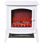 Clover electric fireplace heater with realistic flame effect and modern indoor heating design
