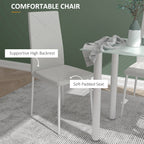 Adam Modern Space-Saving Dining Set for 4-White