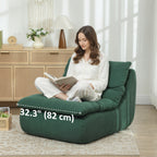 ANDRE Lounger Floor Chair with Single Piece Ultra High-Density Foam, Armless Floor Chair for Living Room, Bedroom, Home Office, Green