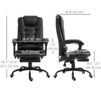 Declan Office Chair with Recliner and  Footrest, Vibrating Massage, Adjustable Height, Perfect Office, Black