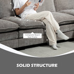 GABI Sectional RHF with Chaise Lounge, Chenille L-shaped Couch with Double-layer Seat Cushion for Living Room, Grey