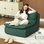 ANDRE Lounger Floor Chair with Single Piece Ultra High-Density Foam, Armless Floor Chair for Living Room, Bedroom, Home Office, Green