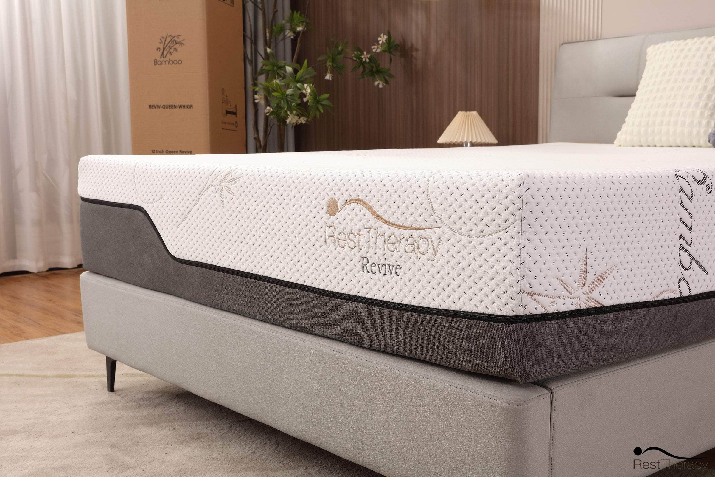 12 Inch Revive Bamboo Cool Gel Memory Foam Mattress - Available in 3 Sizes