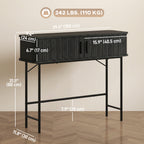 Julian Modern-Mid-Century Narrow Entryway/Console Table with Storage-Black