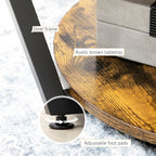 Matt 2-Tier Round Coffee Table with Storage Shelf, Industrial Center Table with Steel Frame for Living Room, Rustic Brown