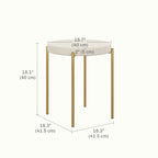 Noel Backless Round Dining Chairs, Modern Stacking Stools Set of 4, Kitchen Chairs with Metal Legs, Cream White