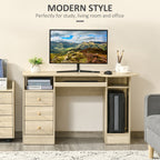 Parker Office Desk with Storage, Modern Computer Workstation Desk with Keyboard Tray-Natural