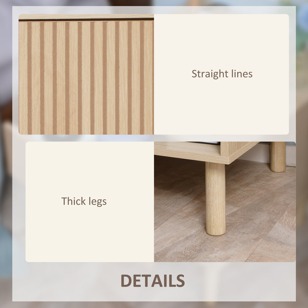 Laura Modern Bedside Table with Drawer and Open Shelf, Sofa Side Table for Bedroom Living Room, Natural