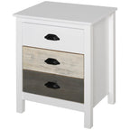 Accent Table Storage Cabinet with 3 Drawers Wooden Bedside Table Night Stand, Home Furniture