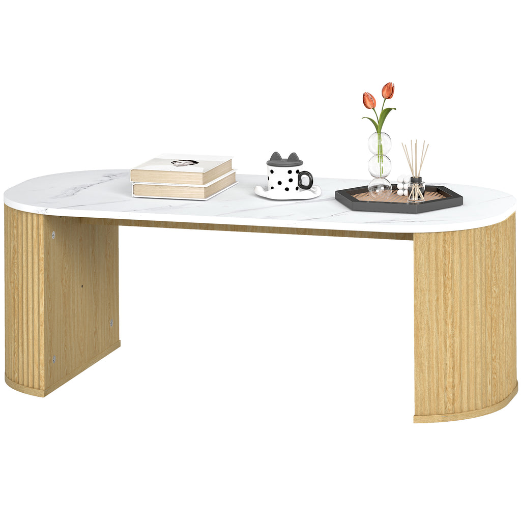Cameron Coffee Table Modern Marble-Effect Living Room