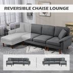 Elliott Modern Reversible Sectional with Changeable Chaise Lounge-Dark Grey