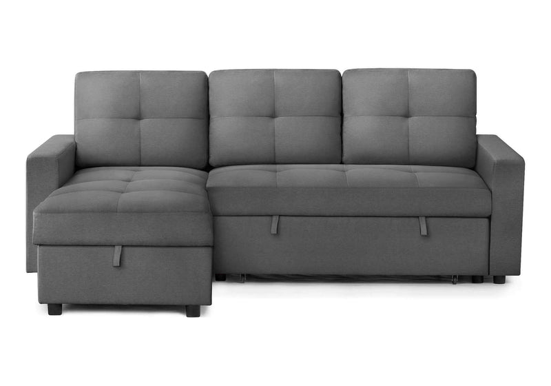 Vance 89.5" Wide Sleeper Sectional Sofa Bed with Reversible Storage Chaise -Available in 2 Colours