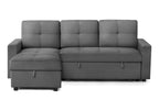 Vance 89.5" Wide Sleeper Sectional Sofa Bed with Reversible Storage Chaise -Available in 2 Colours