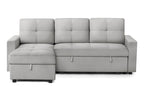 Vance 89.5" Wide Sleeper Sectional Sofa Bed with Reversible Storage Chaise -Available in 2 Colours
