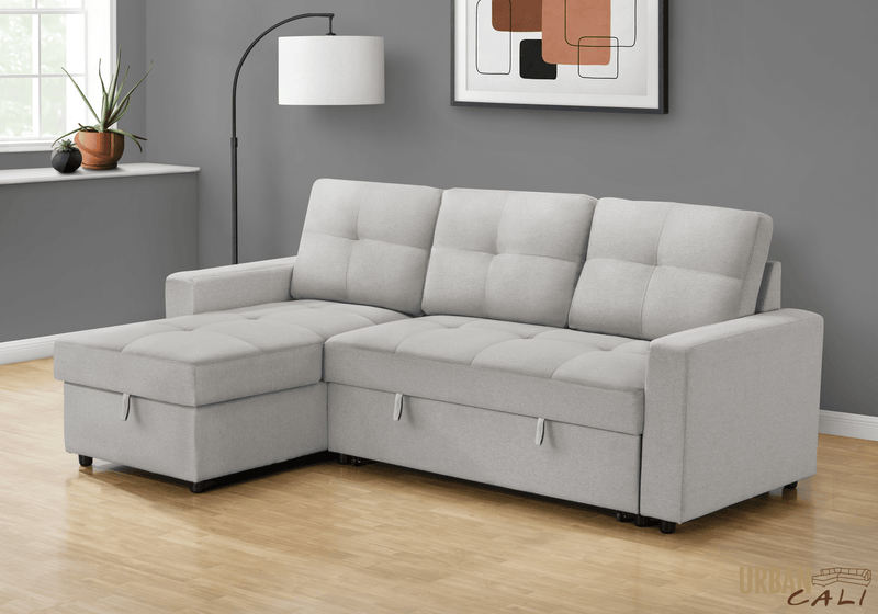 Vance 89.5" Wide Sleeper Sectional Sofa Bed with Reversible Storage Chaise -Available in 2 Colours