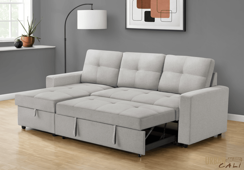 Vance 89.5" Wide Sleeper Sectional Sofa Bed with Reversible Storage Chaise -Available in 2 Colours