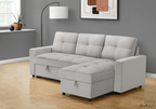 Vance 89.5" Wide Sleeper Sectional Sofa Bed with Reversible Storage Chaise -Available in 2 Colours
