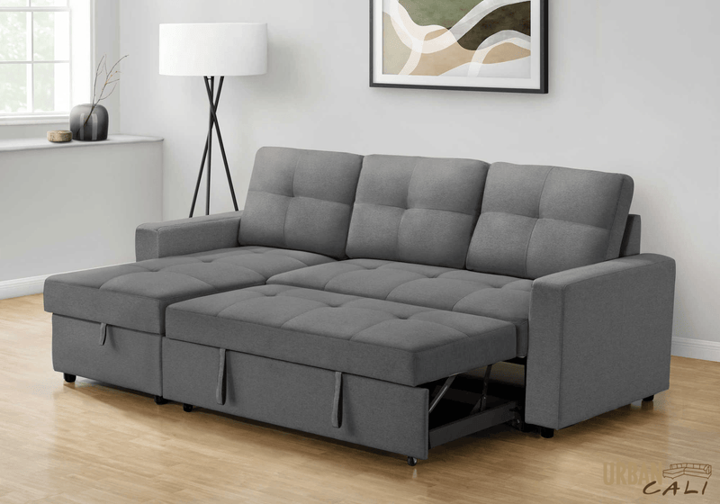 Vance 89.5" Wide Sleeper Sectional Sofa Bed with Reversible Storage Chaise -Available in 2 Colours