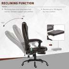Declan 7-Point Vibrating Massage Chair, Reclining Office Chair with Footrest, Reclining Back, Adjustable Height, Brown
