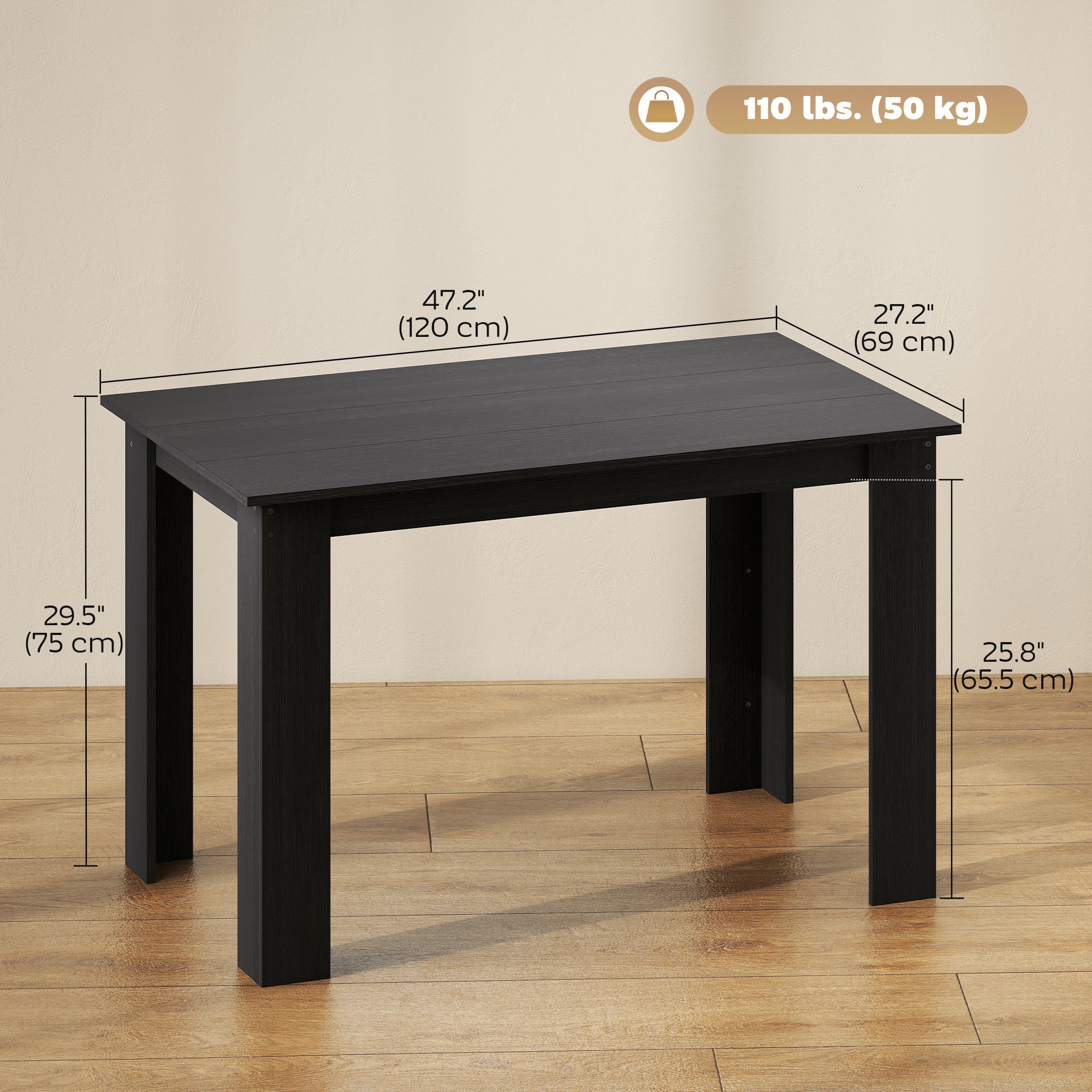 Dining Table with Wood Effect 