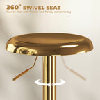 Canmore Modern Adjustable Counter/Bar Stools with Swivel-Set of 2-Gold