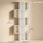 Ari 5-Tier S Shaped Geometric Bookshelf with 15 Compartments-White