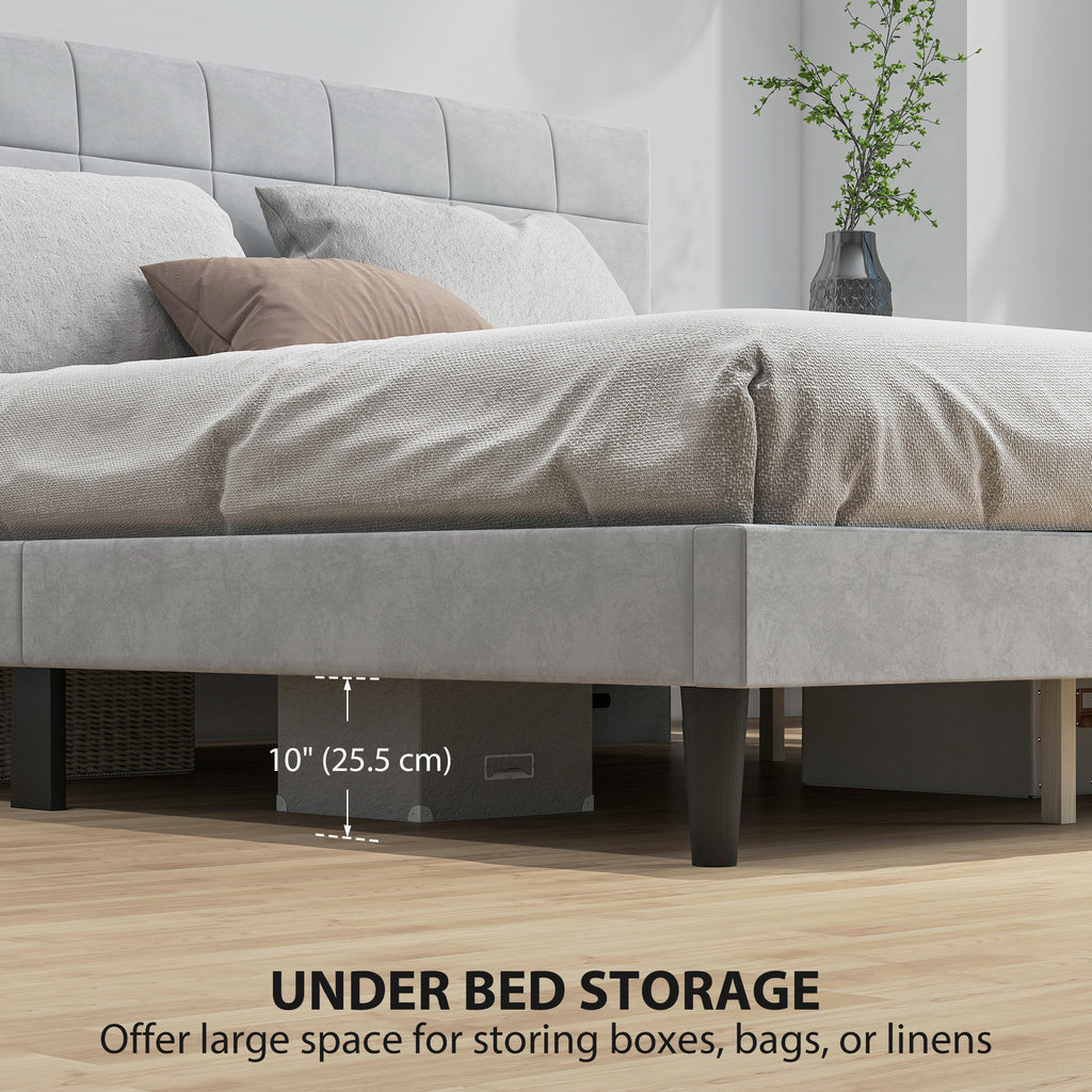 Bed Frame with Upholstered Headboard