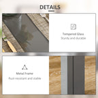 Zaya 5-Piece Rectangular Glass Kitchen Table and Chairs with Metal Frame and Faux Leather Upholstery for Dining Room, Grey