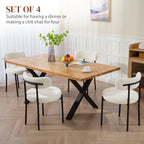 Cruz 4 Pieces Kitchen Chairs, Modern Dining Chairs w/ Corduroy Upholstery and Steel Legs for Living Room, Beige