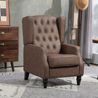RAYA Accent Chair Small Cozy Comfortable Modern Faux Leather Thick Padding for Living Room, Bedroom, Home Office-Brown