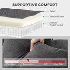 Wilshere Reversible Sectional with Integrated Seat, 3 Seater L-Shaped Sofa with Changeable Chaise, Spring Cushion, 2 Pillows, Grey