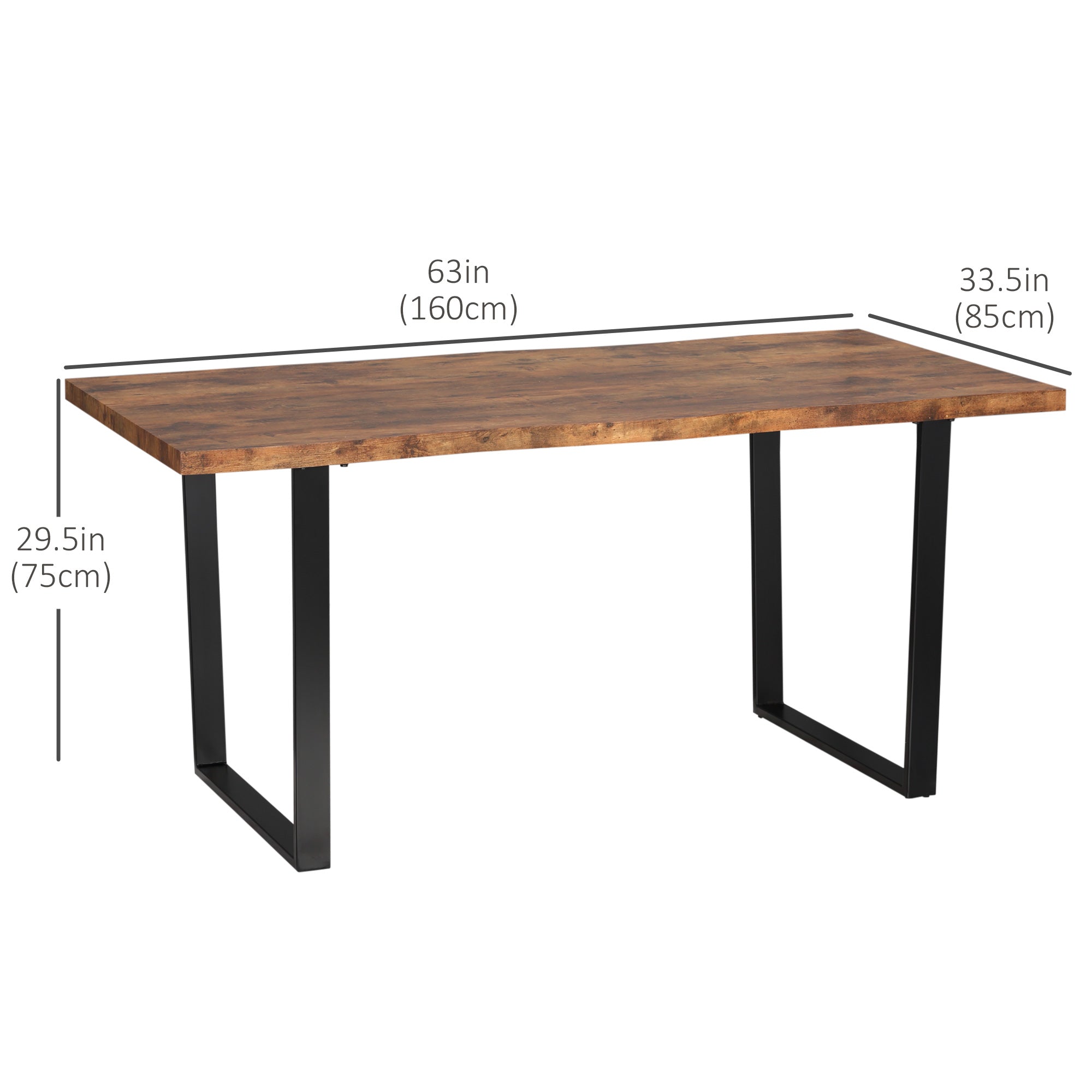 Wave-edged Tabletop and Steel Legs