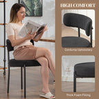 Cruz 4 Pieces Kitchen Chairs, Modern Dining Chairs w/ Corduroy Upholstery and Steel Legs for Living Room, Black