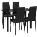 Adam Modern Space-Saving Dining Set for 4-Black