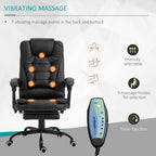 Declan Office Chair with Recliner and  Footrest, Vibrating Massage, Adjustable Height, Perfect Office, Black